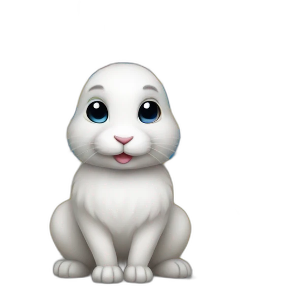 rabbit in a Ukrainian flag emoji