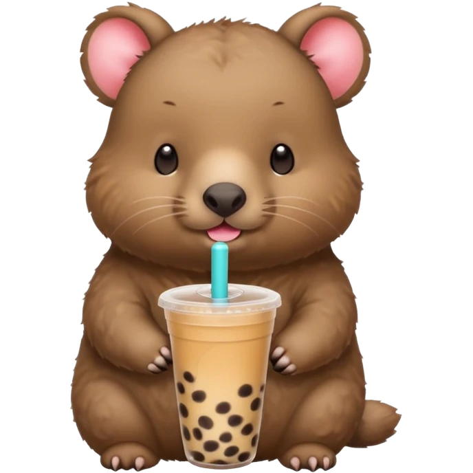 wombat drinks bubble tea emoji