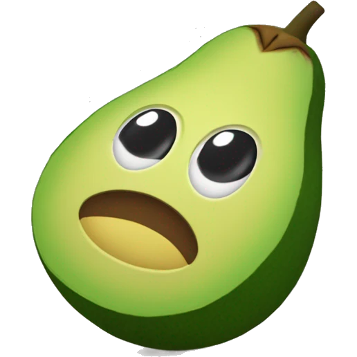 un aguacate con una computadora emoji