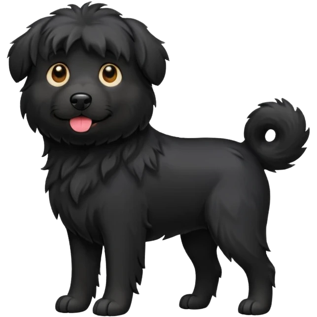 Shaggy black dog emoji
