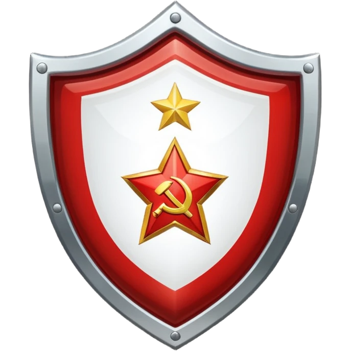 a shiny shield with the USSR flag inside emoji