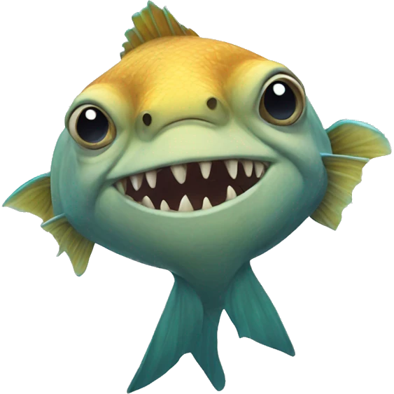 monster fish with human arms emoji