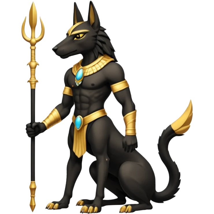 Black-furred Anubis (full body) emoji