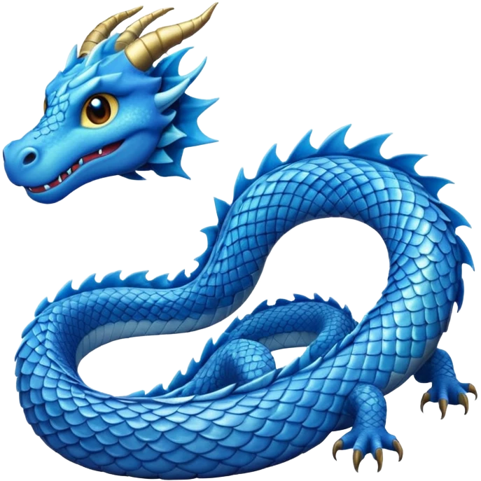 Sky dragon colour in blue emoji