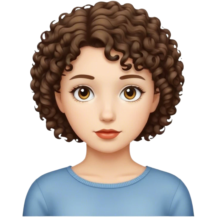 Chica de pelo rizado corto emoji