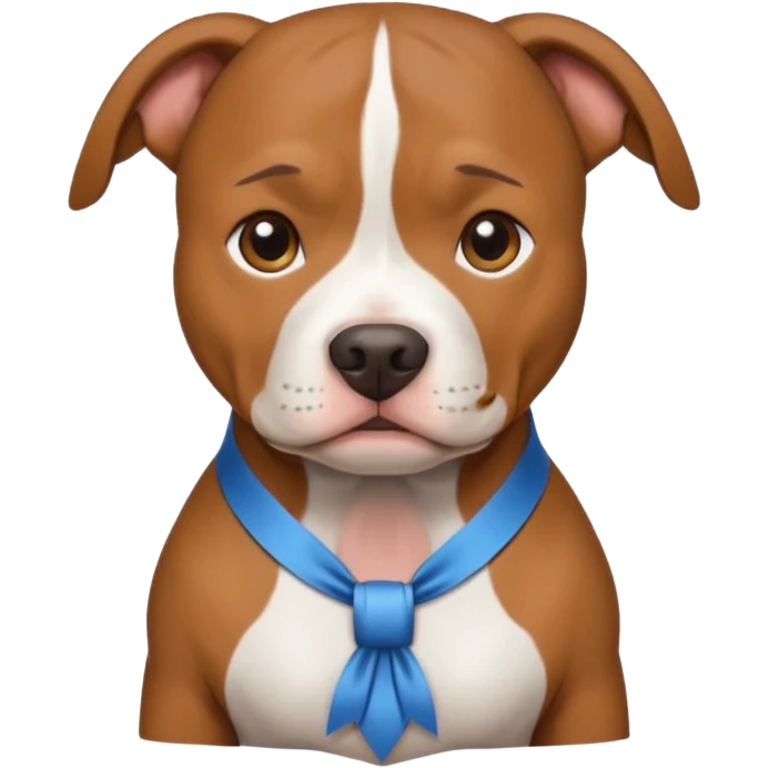 pitbull with head ribbon and shirt emoji