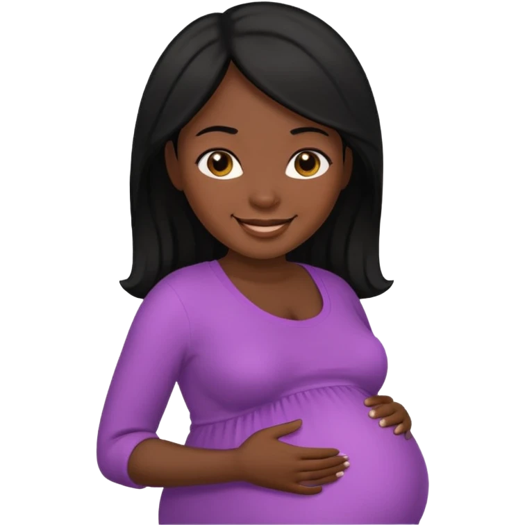 embarazada morena con cabello negro emoji