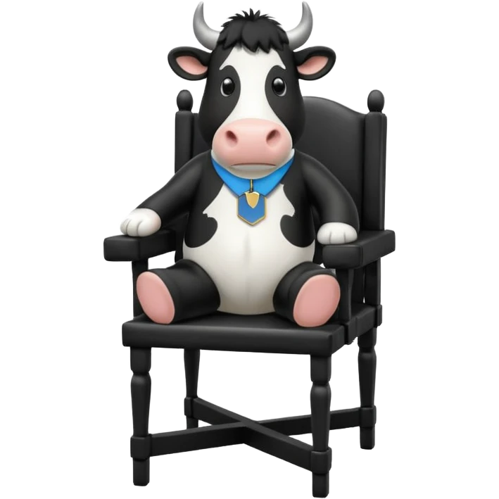friesan cow sitting in a director's chair emoji