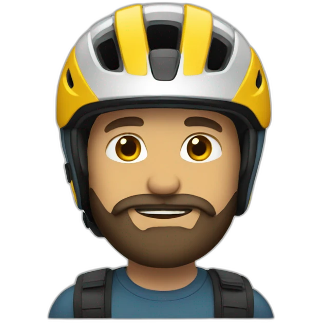 Man with Beard and bike helmet emoji