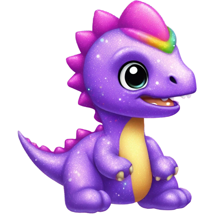 Lisa frank glitter baby dinosaur  emoji