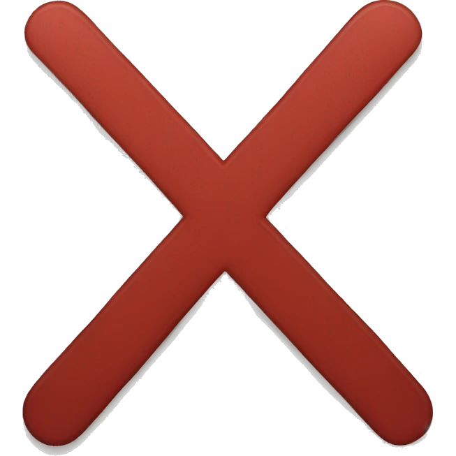 thin red x emoji