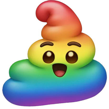 Rainbow poop emoji