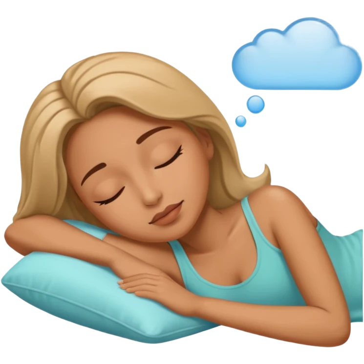 mujer acostada soñando emoji