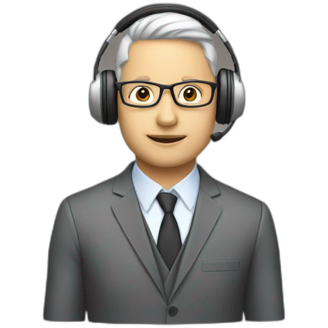 advisor with headphones and microphone emoji