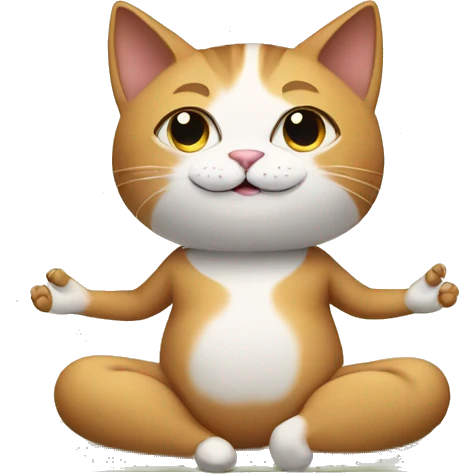 cat doing yoga emoji