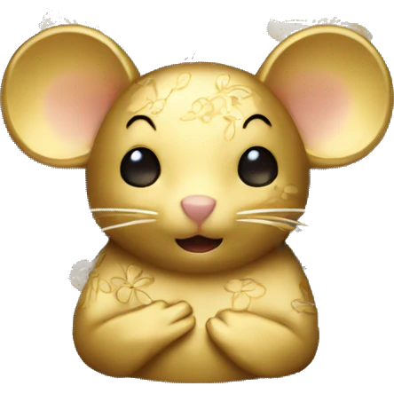 Gold mouse with floral pattern  emoji