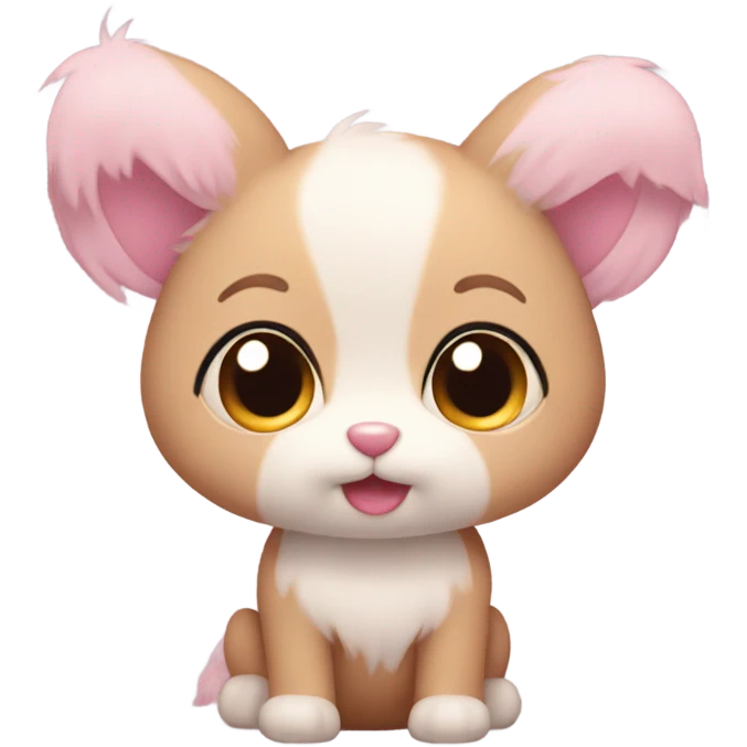 Cute fully with heart eyes and pink fluffy ears emoji