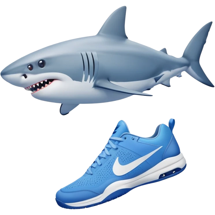 shark in beach with blue tenis nike emoji