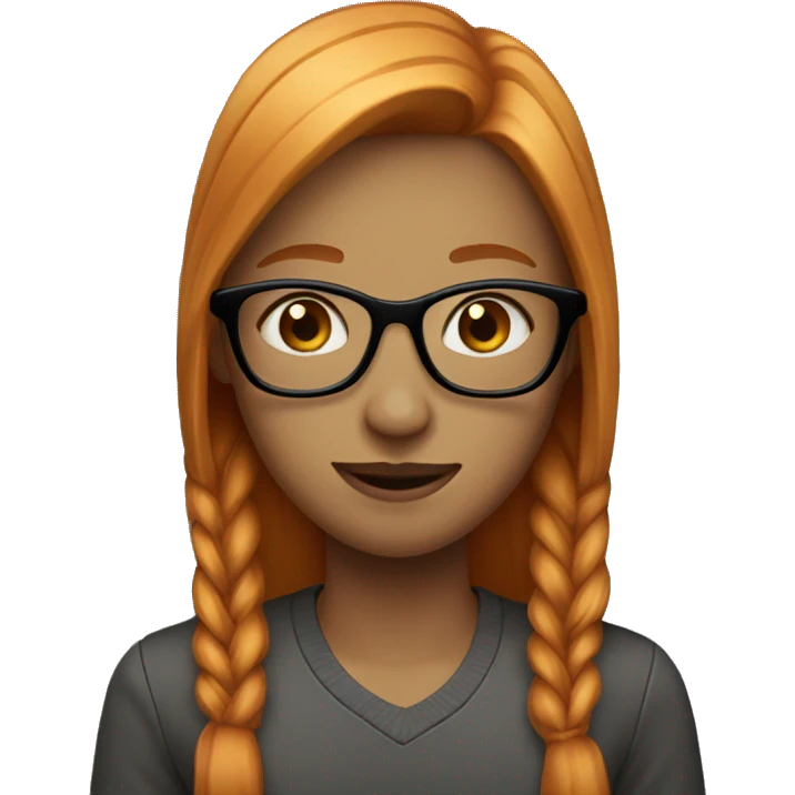 ginger girl with straight hair light eyes braces and glasses emoji