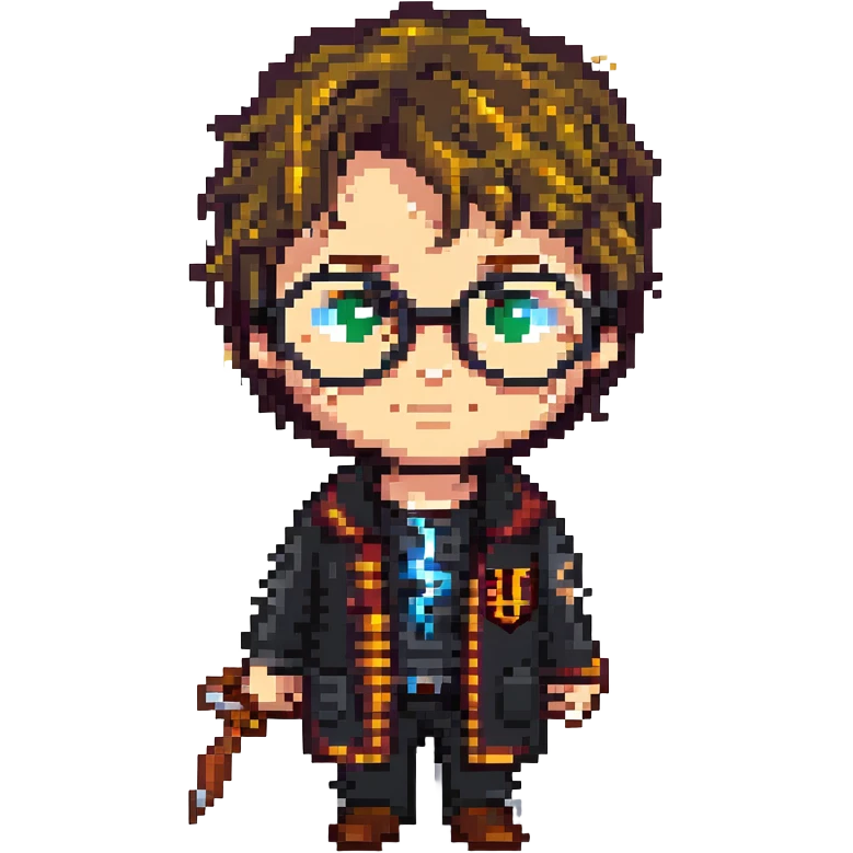 Harry Potter with glasses and a lightning scar emoji