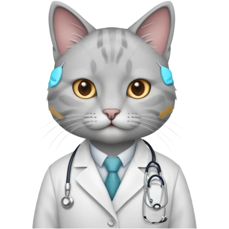 gray doctor cat emoji