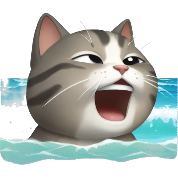 Cat crying in the beach emoji