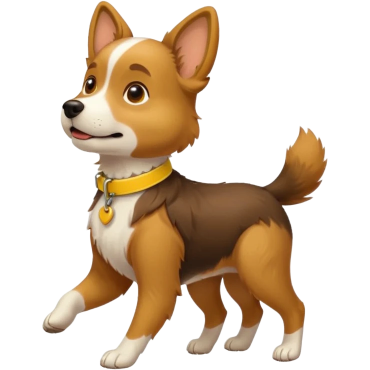 dog walking wearing yellow collar emoji