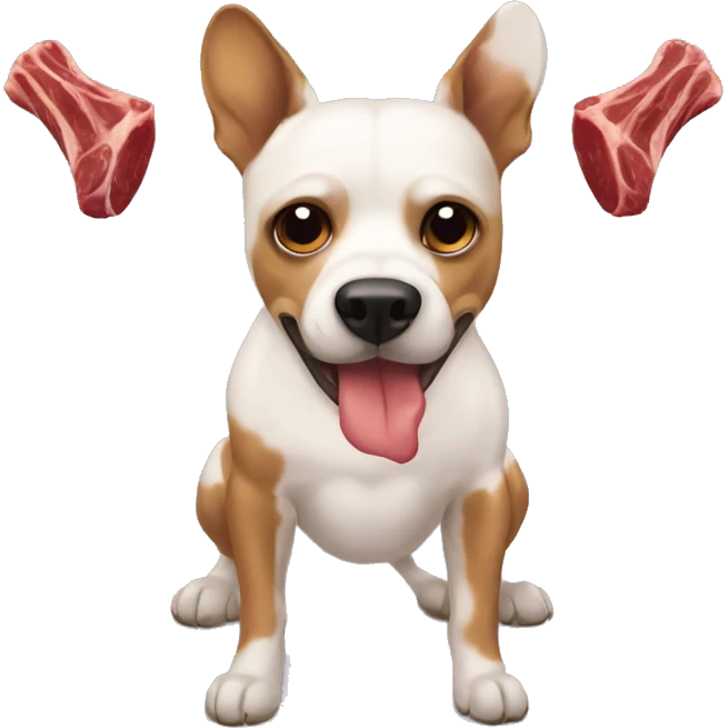 Dogs eating t-bones emoji