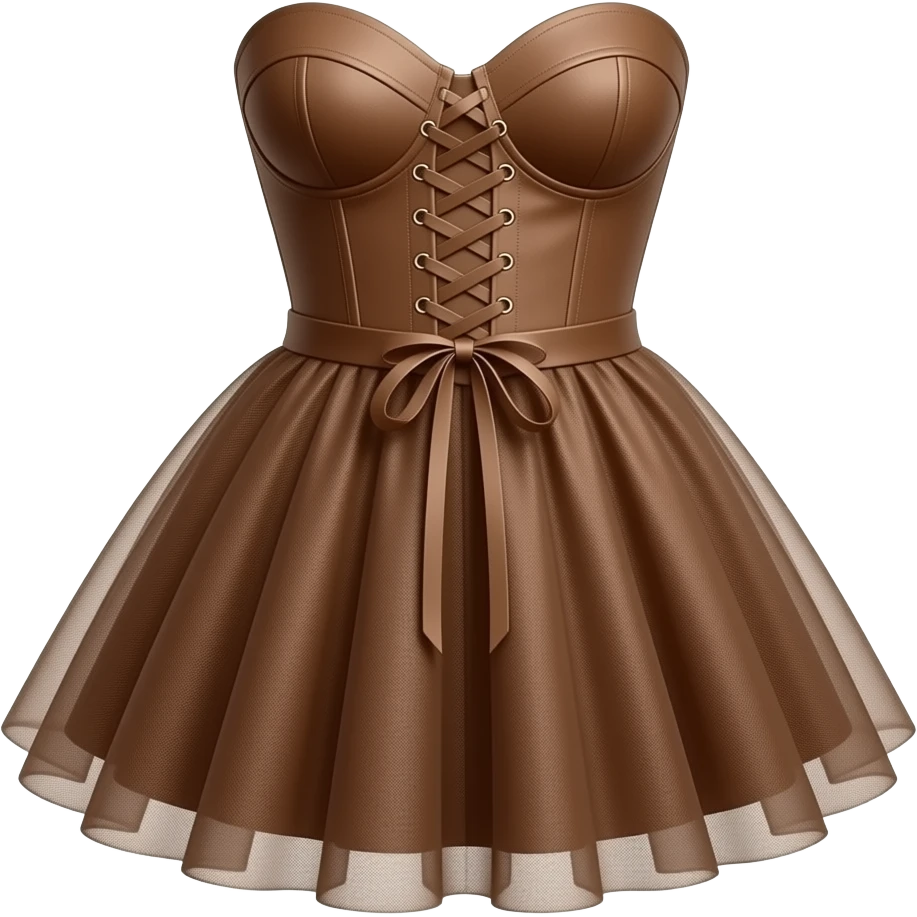 brown strapless mesh mini corset dress emoji