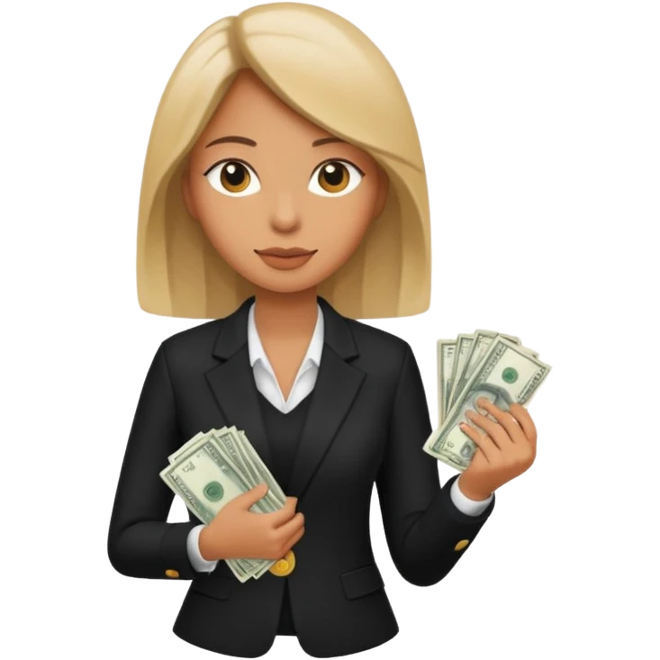 woman holding lots of money emoji