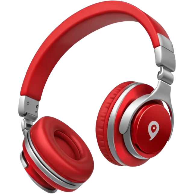 red and silver headphones emoji