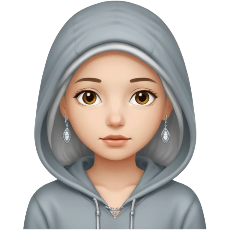 girl in hoodie with jewelryemoji emoji