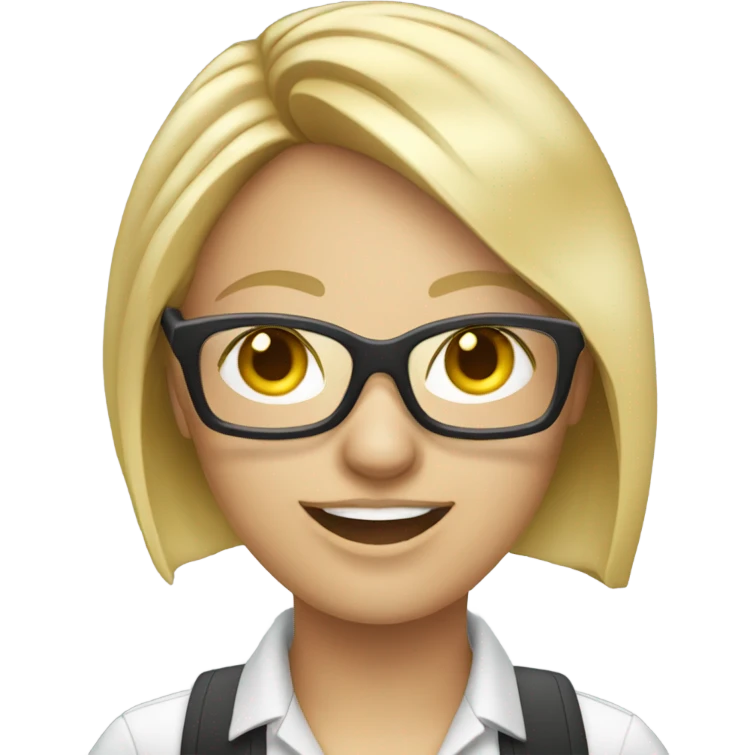Female call centre worker, blonde with glasses  emoji