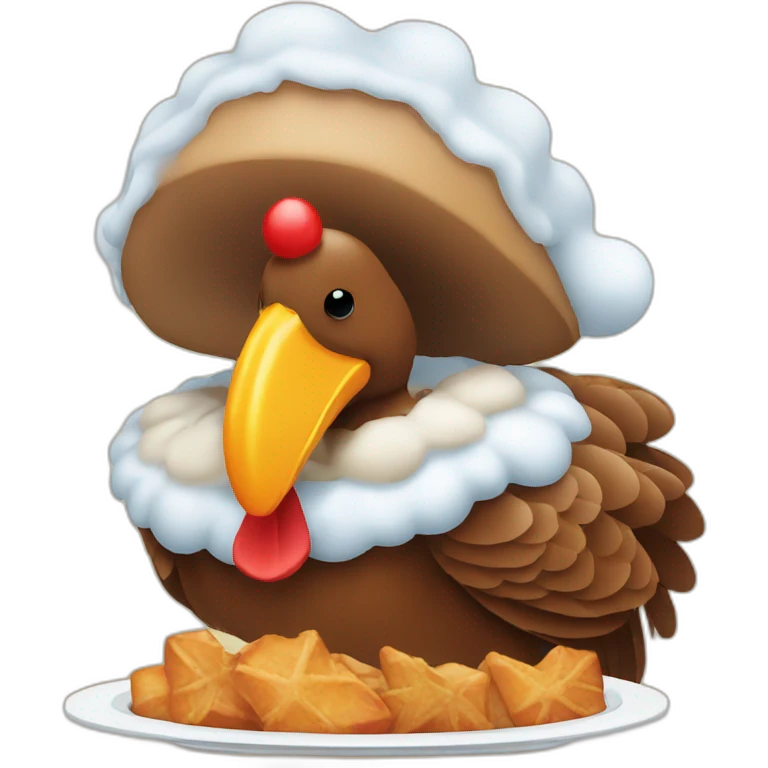 Christmas baked turkey emoji