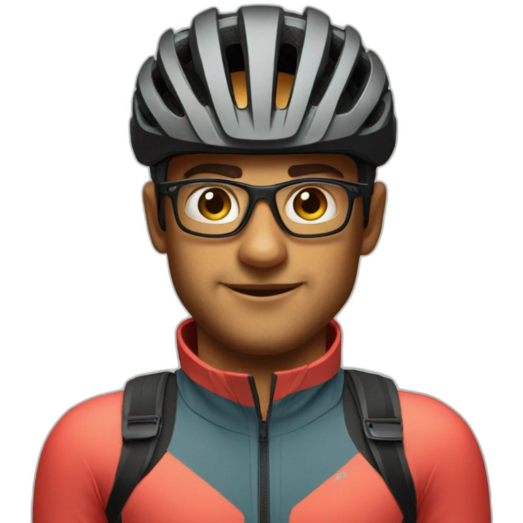 Ciclista con gafas emoji