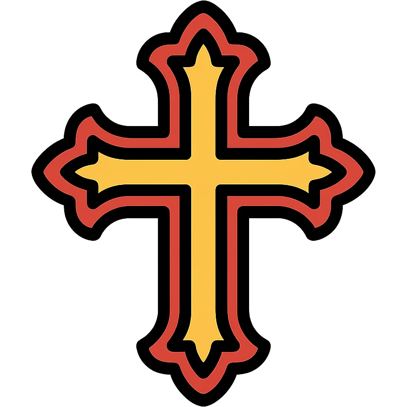 gothic cross icon with color outline, sized for 50x50 pixels emoji