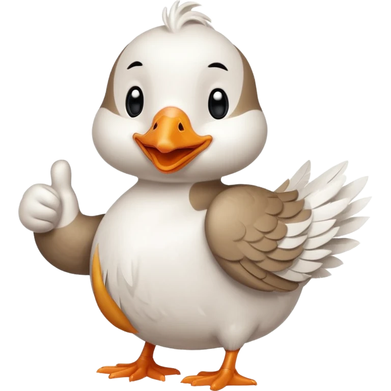 a chibi style goose character giving a thumbs up emoji