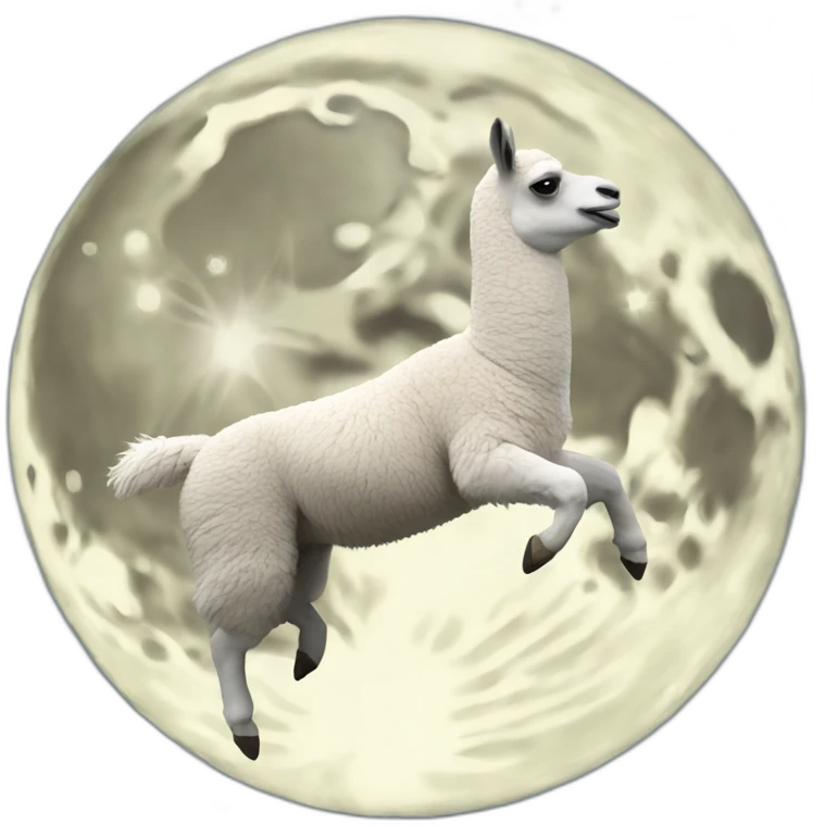 llama jumping over moon emoji