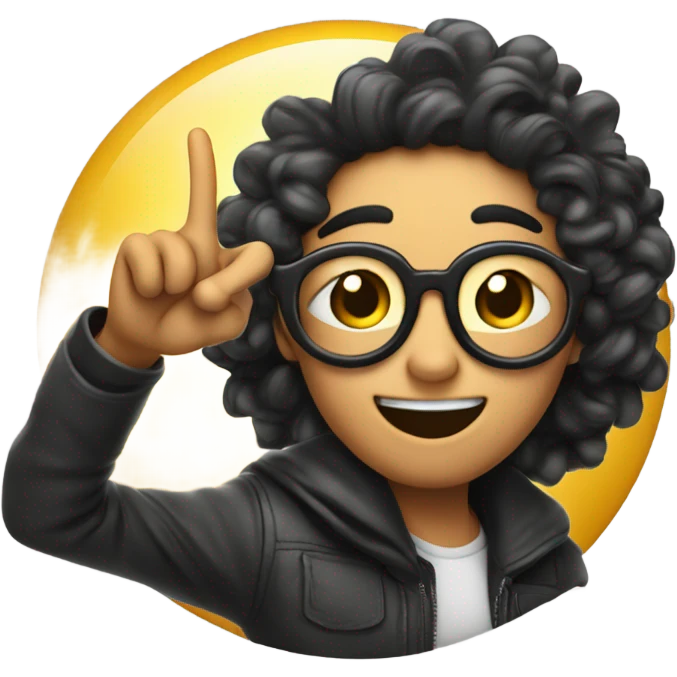  Emoji winking with their tongue out and glasses are on their head and their doing the peace sign emoji