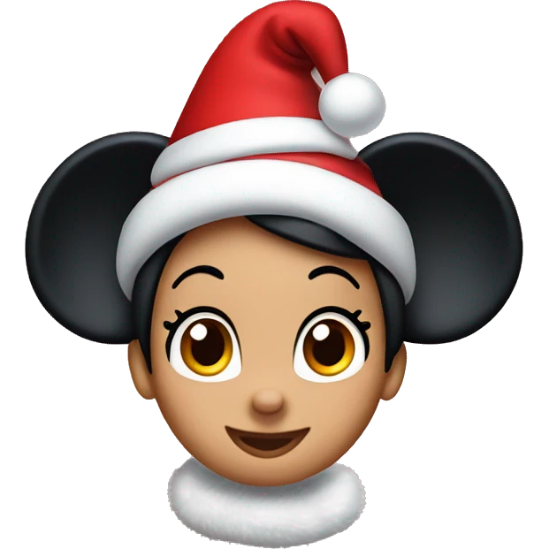 Minnie Mouse with Christmas Hat emoji