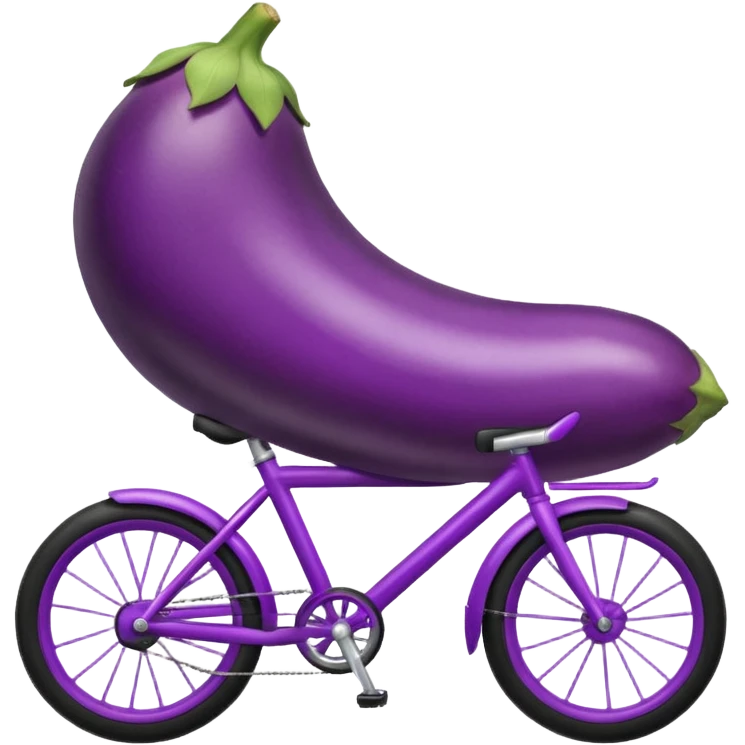 Eggplant riding a bike emoji