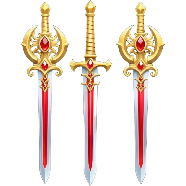Golden royal swords with red gems emoji