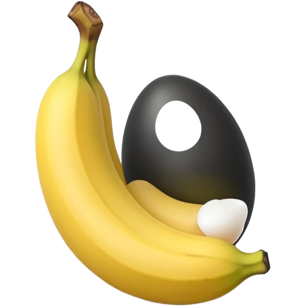 A banana standing between two eggs like egg banana egg emoji