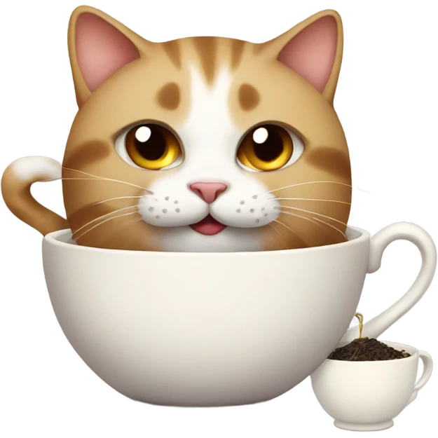 Cat with tea emoji