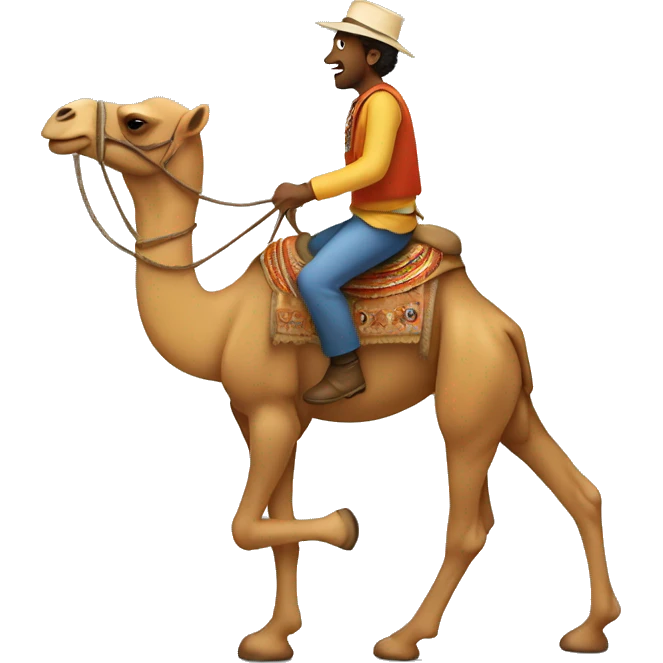 Amr riding a camel emoji