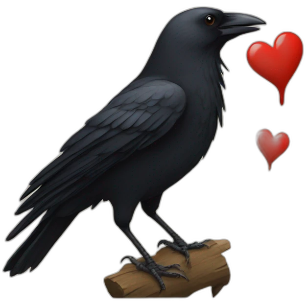 crow & heart emoji