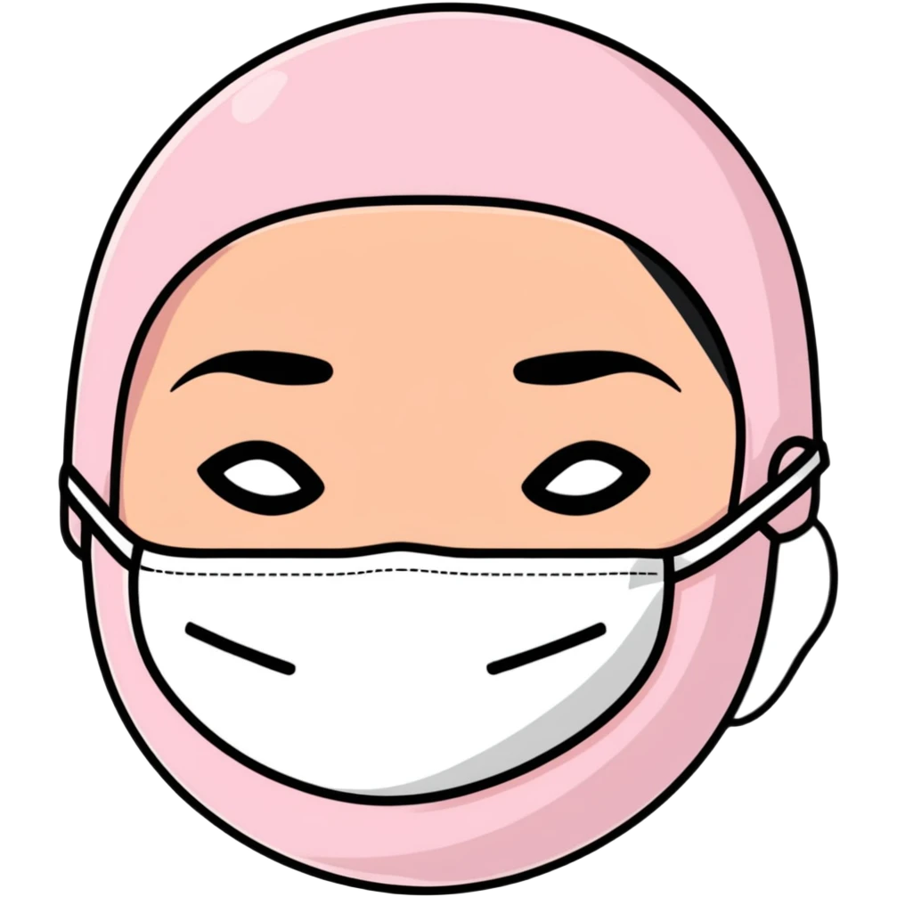 light pink face mask isolated emoji