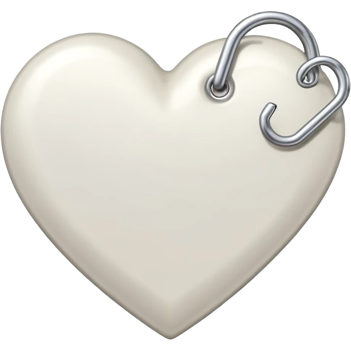milky colored heart and a paper clip next to it emoji