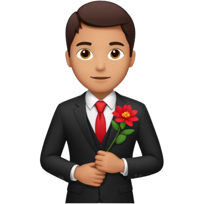 man with flower in his suit pocket emoji