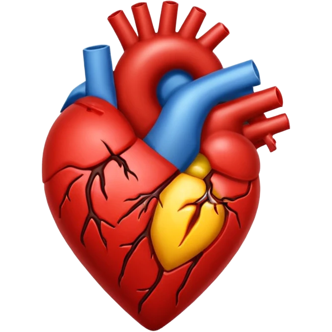 Un corazón humano roto con grietas  sangrando y expulsando sangre rodeado de vendas y tiritas que se despegan sin hacer efecto emoji